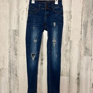 Blue ripped jeans